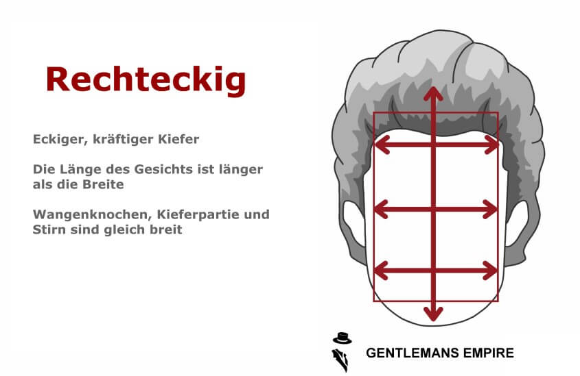 Merkmale eines rechteckigen Gesichts