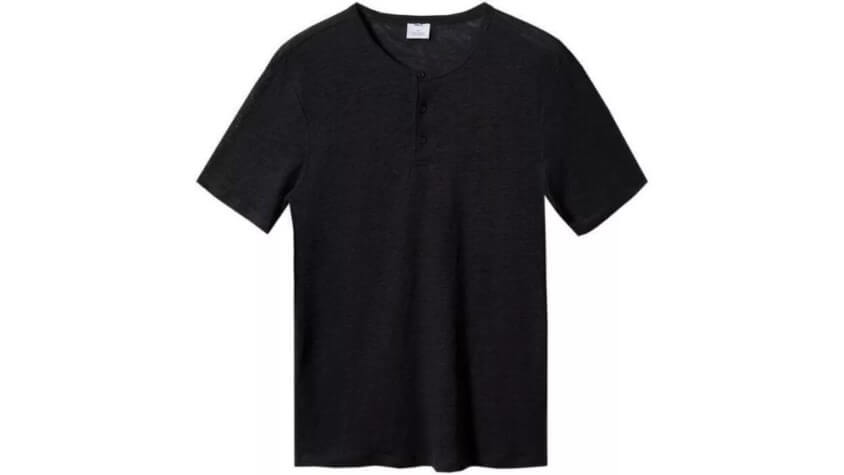 Kurzärmliges Henley Shirt