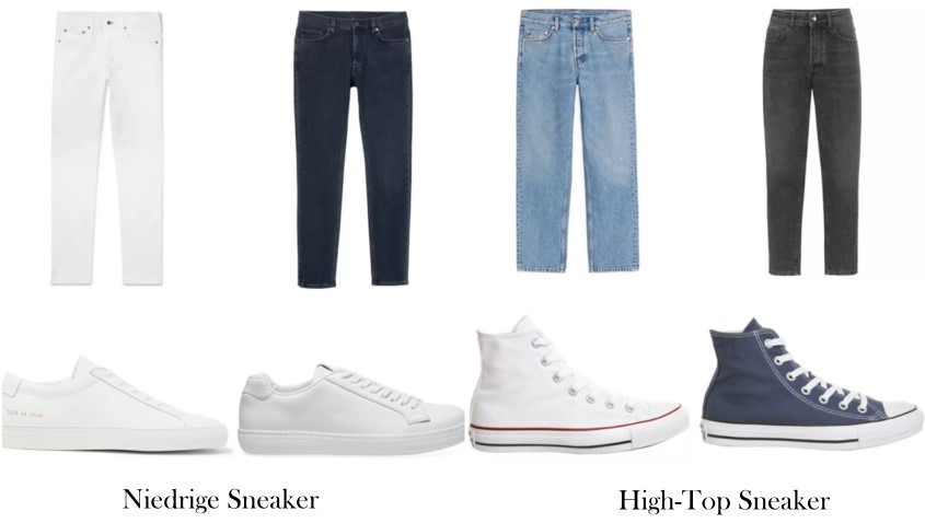 Sneaker zu Jeans tragen